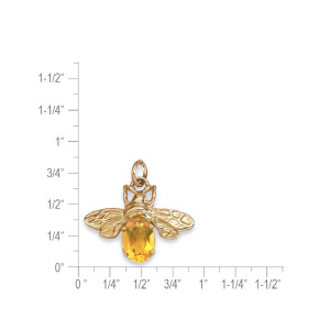 14K Gold Queen Bee Pendant with Citrine