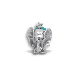 JHBreakell Sterling Silver Elephant Pendant with Turquoise