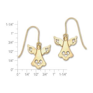JHBreakell 14K Gold Guardian Angel Earrings