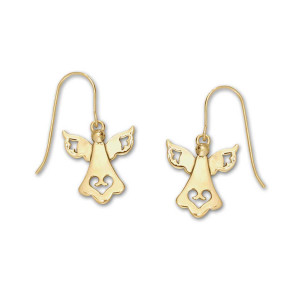 JHBreakell 14K Gold Guardian Angel Earrings