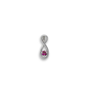 Sterling Silver Single Infinity Family Birthstone Pendant