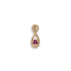 14K Gold Single Infinity Family Birthstone Pendant