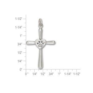 JHBreakell Sterling Silver Paw Print Cross