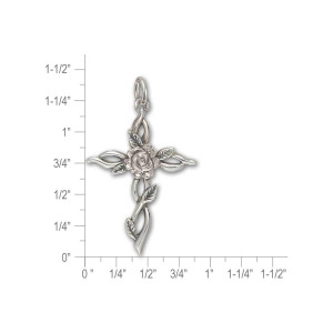 JHBreakell Sterling Silver Rose Vine Cross