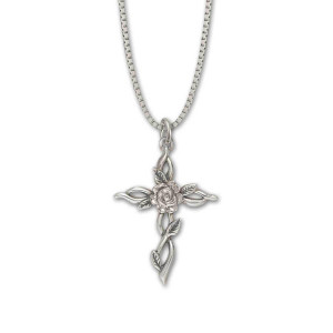 JHBreakell Sterling Silver Rose Vine Cross