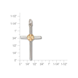 JHBreakell Sterling Silver and 14K Gold Newport Cross
