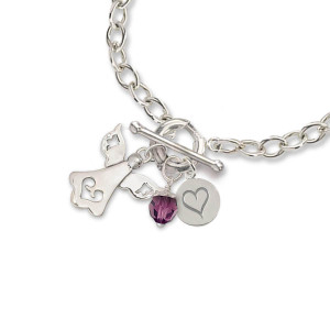 JHBreakell Sterling Silver Birthstone Bling February-Amethyst Charm