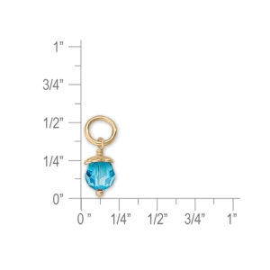 JHBreakell 14K Gold Birthstone Bling March-Aqua Charm