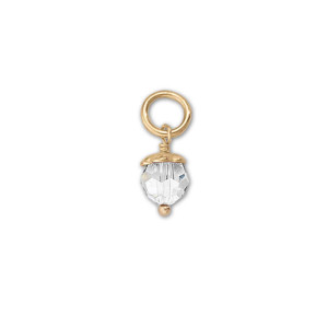 JHBreakell 14K Gold Birthstone Bling April-Crystal Charm