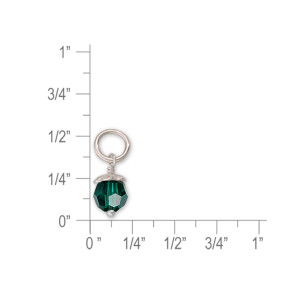 JHBreakell Sterling Silver Birthstone Bling May-Emerald Charm