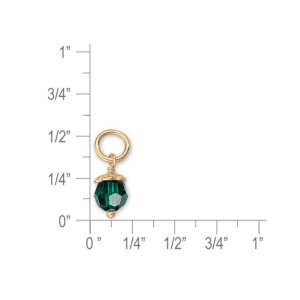 JHBreakell 14K Gold Birthstone Bling May-Emerald Charm