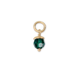 JHBreakell 14K Gold Birthstone Bling May-Emerald Charm