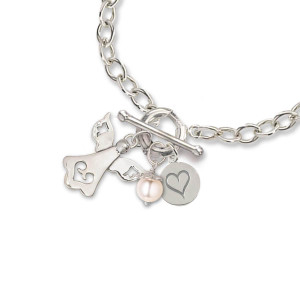 JHBreakell Sterling Silver Birthstone Bling June-Pearl Charm