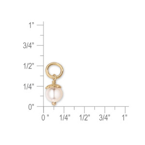 JHBreakell 14K Gold Birthstone Bling June-Pearl Charm