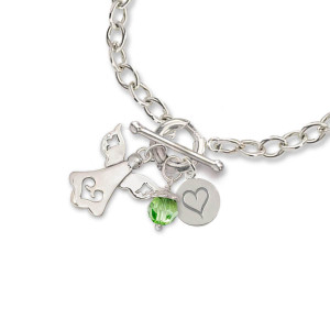 JHBreakell Sterling Silver Birthstone Bling August-Peridot Charm