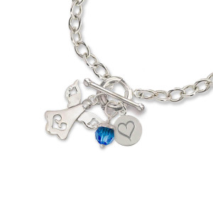 JHBreakell Sterling Silver Birthstone Bling September-Sapphire Charm