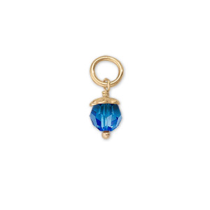 JHBreakell 14K Gold Birthstone Bling September-Sapphire Charm
