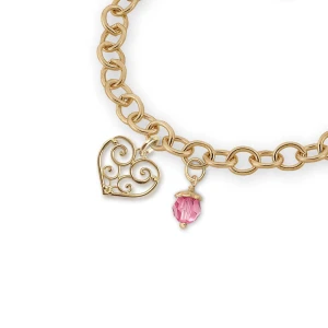 JHBreakell 14K Gold Birthstone Bling October-Rose Charm