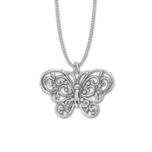 JHBreakell Sterling Silver Butterfly Pendant