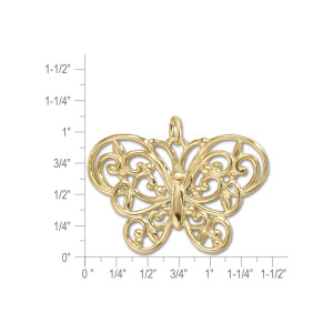 JHBreakell 14k Gold Butterfly Pendant