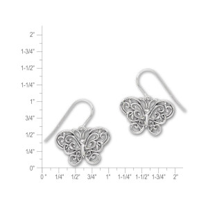 JHBreakell Sterling Silver Butterfly Earrings