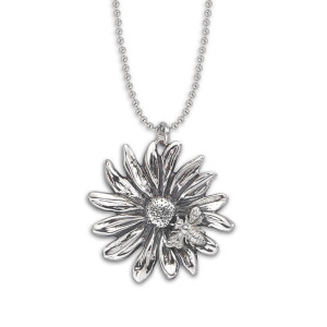 JHBreakell Sterling Silver Bee and Daisy Pendant