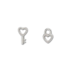 Sterling Silver Lock & Key Earrings