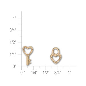 JHBreakell 14k Gold Lock and Key Earrings