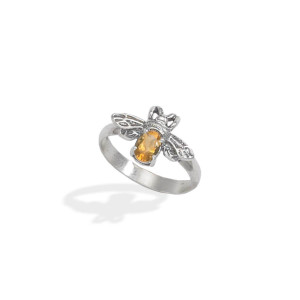 Sterling Silver Queen Bee Ring with Citrine
