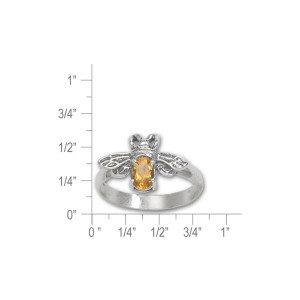 Sterling Silver Queen Bee Ring with Citrine