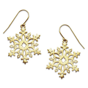 JHBreakell 14K Gold 2021 Celestial Snowflake Earrings