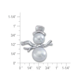 Sterling Silver Snowman Pin with Genuine Pearls