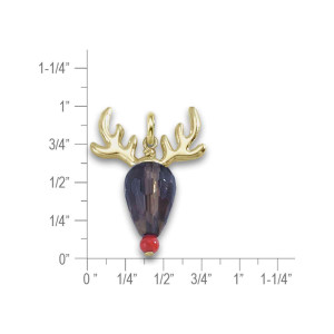 JHBreakell 14k Gold Reindeer Pendant
