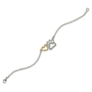 JHBreakell Sterling Silver and 14k Gold Pet Lovers Bracelet