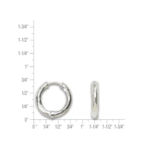 JHBreakell Sterling Silver Touchstone Huggie Hoop Small