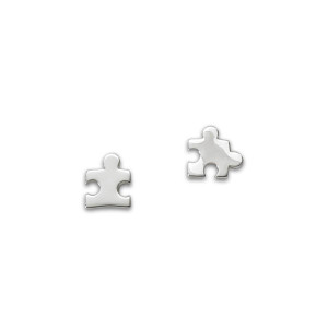 Sterling Silver Puzzle Piece Earrings