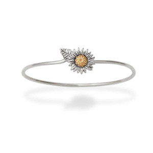 JHBreakell Sterling Silver and 14k Gold Sunflower Hook Bracelet