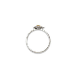 Sterling Silver & 14k Gold Petite Sunflower Ring