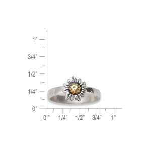 Sterling Silver & 14k Gold Petite Sunflower Ring