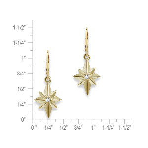JHBreakell 14k Gold Genuine Diamond North Star Earrings
