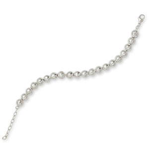 JHBreakell Sterling Silver Hammered Bead Bracelet