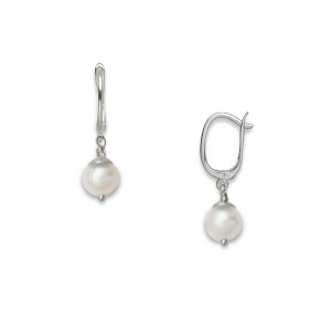 Sterling Silver Essential Pearl Leverback Earrings