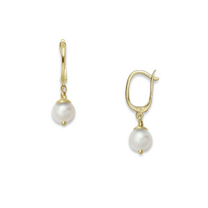 14k Gold Essential Pearl Leverback Earrings
