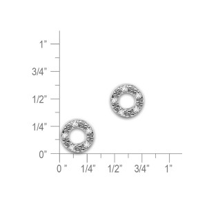 Sterling Silver Platinum Diamond Circle Earrings