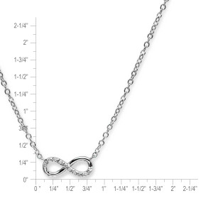 Sterling Silver Platinum Diamond Infinity Necklace