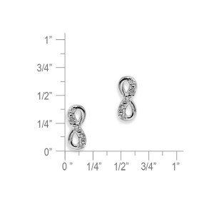 Sterling Silver Platinum Diamond Infinity Earrings