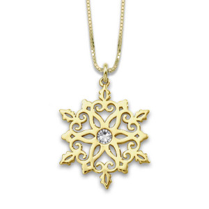 14k Gold 2022 50th Anniversary Snowflake Pendant