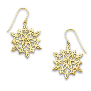 14k Gold 2022 50th Anniversary Snowflake Earrings