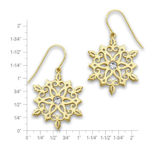 14k Gold 2022 50th Anniversary Snowflake Earrings