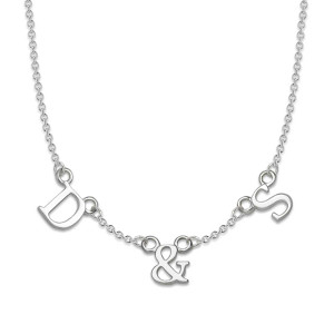 Sterling Silver Mia Letter Necklace - 3 Letters